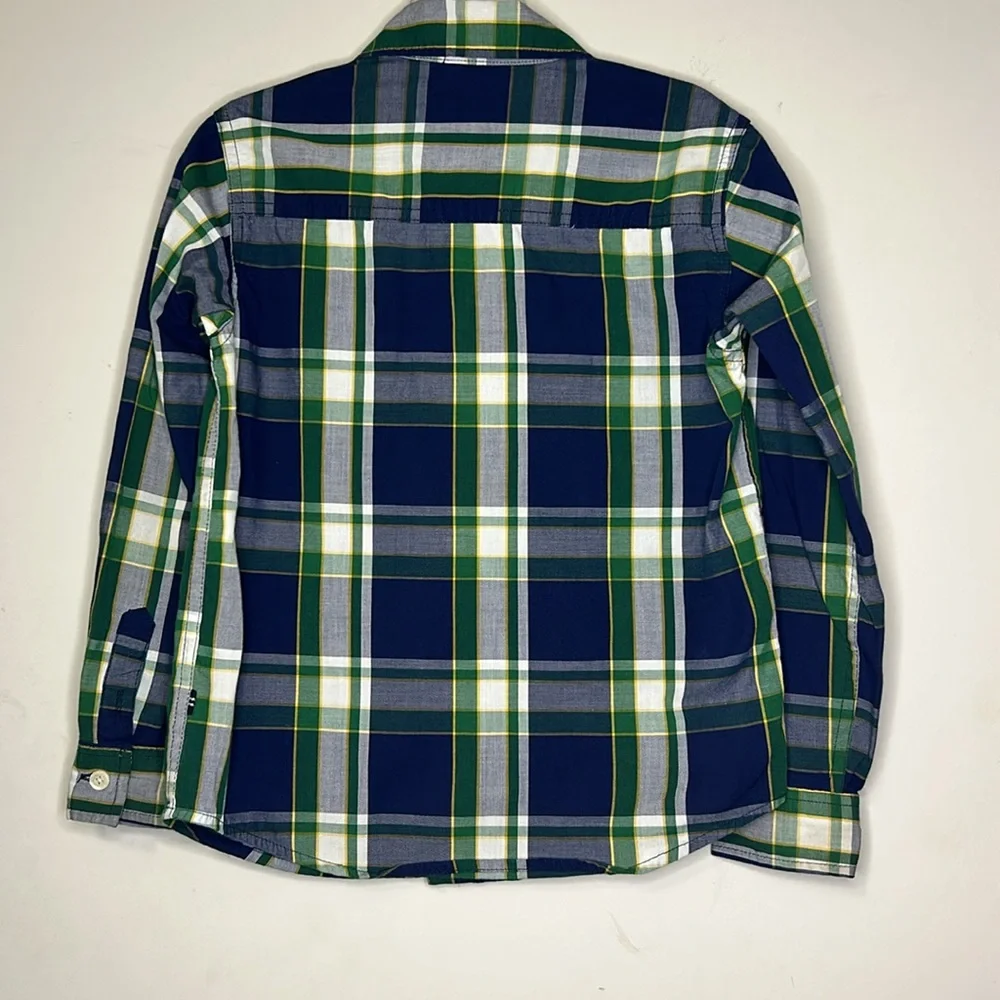 Nautica Navy and Green Checkered Shirt Boys XL 7X - Picture 5 of 5